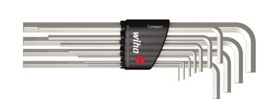 Wiha 352H11 Stiftsleutelset in Compact houder zeskant 11-delig hoogglans vernikkeld - 36451