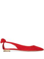 Aquazzura ballerines Bow Tie en daim - Rouge