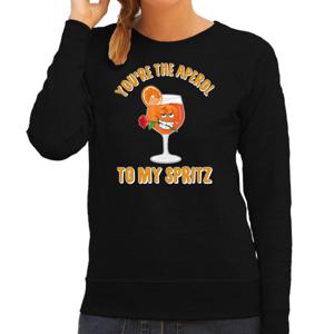 Apres ski sweater voor dames - aperol to my spritz - zwart - apres ski/wintersport - skien