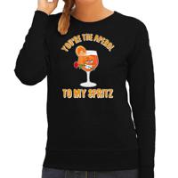 Apres ski sweater voor dames - aperol to my spritz - zwart - apres ski/wintersport - skien - thumbnail