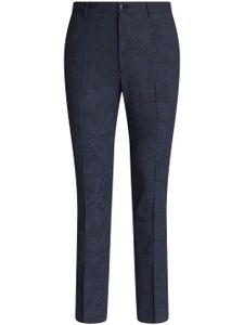 ETRO pantalon droit à motif en jacquard - Bleu