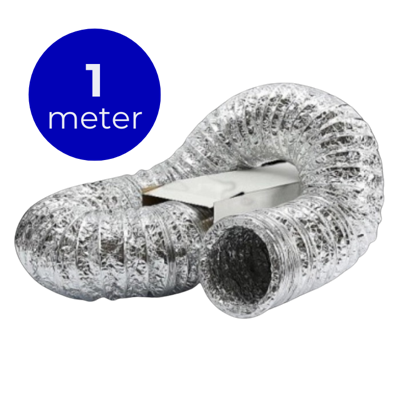Ongeïsoleerde flexibele slang - Ø150mm - 1 meter - aluminium