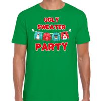 Ugly sweater party Kerstshirt / outfit groen voor heren