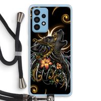 Huilende Wolf: Samsung Galaxy A52 Transparant Hoesje met koord
