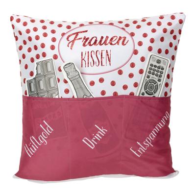 Kussen Sofahelden "dameskussen" van textiel pink/roze (B/H/D) 40x40x8cm