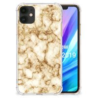 Apple iPhone 11 Anti-Shock Hoesje Marmer Goud - thumbnail