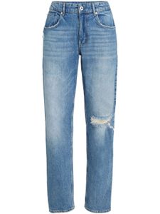 Karl Lagerfeld Jeans jean droit en coton biologique à patch logo - Bleu