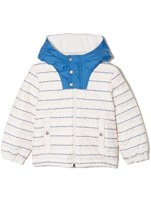 Moncler Enfant doudoune à motif monogrammé - Blanc