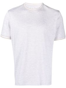 Eleventy t-shirt en coton Giza à bords rayés - Gris