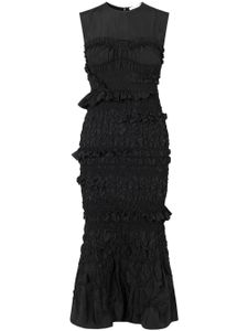 Cecilie Bahnsen robe mi-longue Vanda à fronces - Noir