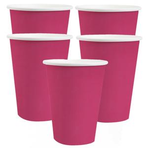 Santex feest/verjaardag bekertjes - 20x stuks - karton - fuchsia - 270 ml