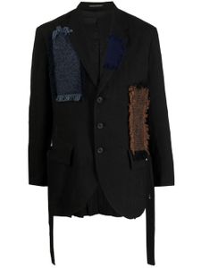 Yohji Yamamoto blazer à design patchwork - Noir