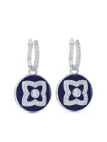 De Beers Jewellers boucles d'oreilles Enchanted Lotus en or blanc 18ct pavées de diamants - Bleu