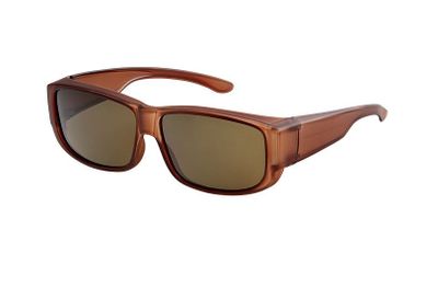 FitOfar overzetzonnebril bruin unisex met bruine lens Vz0009lu