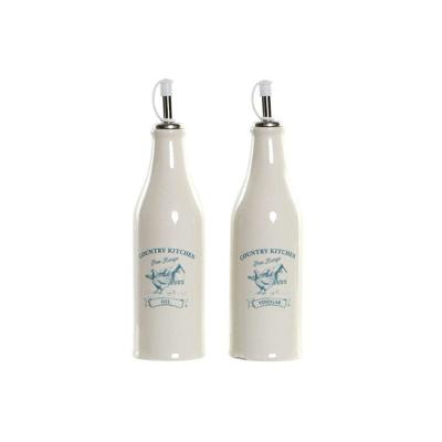 Olie en azijnset DKD Home Decor 250 ml Wit Groen Turkoois Roestvrij staal Plastic Dolomite
