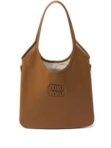 Miu Miu sac cabas Ivy à logo appliqué - Marron