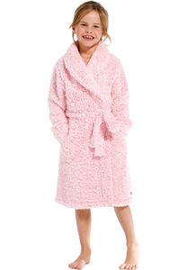 Rebelle kinderbadjas fleece fluffy - roze-128