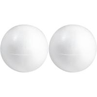 Piepschuim hobby vorm - 2x - bol - 15 cm - DIY knutsel figuren - halve schalen