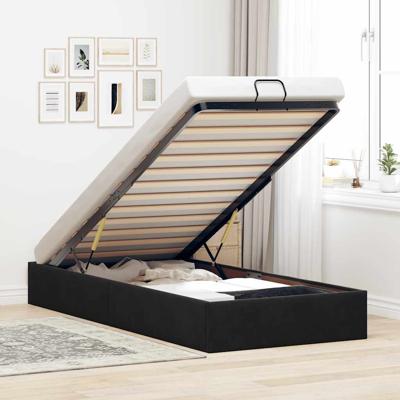 Bedframe zonder matras 100x200 cm fluweel zwart