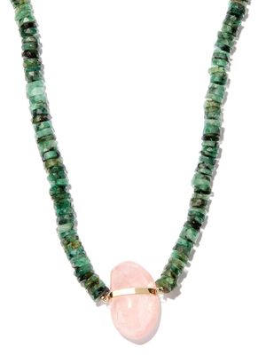 JIA JIA "collier en or 14ct serti d'émeraudes, quartz rose et de perles"