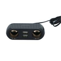 Dunlop 2x Autostopcontact en 2x USB aansluiting - 12-24V - 4 Apparaten Tegelijk - Handig Onderweg - thumbnail