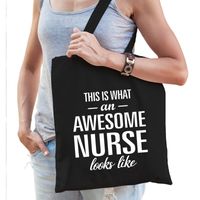 Awesome nurse / zuster cadeau tas zwart voor dames