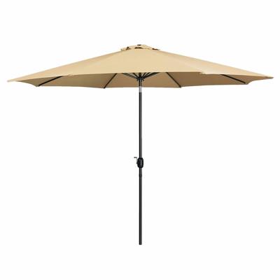 Marbueno Parasol Staal 8 Spaken D300 cm Polyester Bruin Tuin, Zwembad, Terras