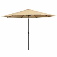 Marbueno Parasol Staal 8 Spaken D300 cm Polyester Bruin Tuin, Zwembad, Terras