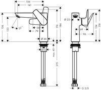 Hansgrohe Talis E wastafelkraan chroom - thumbnail