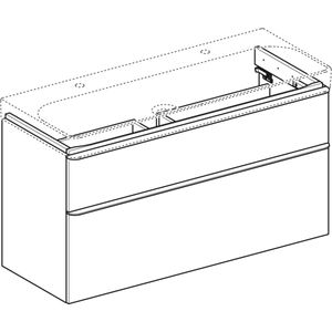 Geberit Smyle wastafelonderkast 2 la 118,4x62cm notelaar hickory 500355JR1