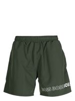 BOSS short de bain Dolphin à logo imprimé - Vert