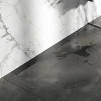 Brauer Douchegoot - 100x7.5cm - muurflens - tegelinlegrooster omkeerbaar - RVS - geborsteld gunmetal DR-MRFW100GM