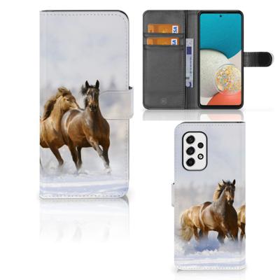 Samsung Galaxy A53 | Telefoonhoesje | Met pasjeshouder | Paarden