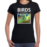 Kolibries t-shirt met dieren foto birds of the world zwart voor dames - thumbnail