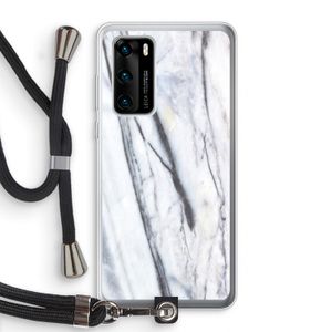 Gestreepte marmer: Huawei P40 Transparant Hoesje met koord