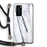 Gestreepte marmer: Huawei P40 Transparant Hoesje met koord