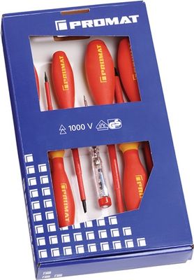 Promat Schroevendraaierset | 7-delig | sleuf / PZD | VDE - 4000828050 - 4000828050