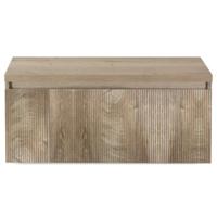 Frozen 3D Badmeubelset 100 cm - Greeplijst in Kleur - Inclusief Wastafelbovenblad Grain Oak
