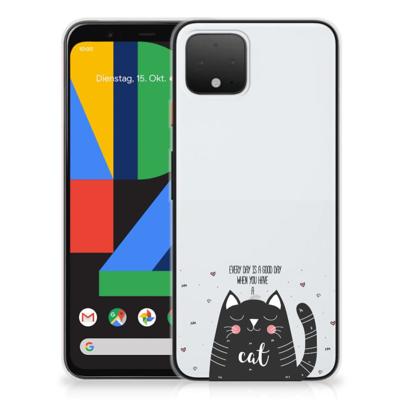 Google Pixel 4 Telefoonhoesje met Naam Cat Good Day Google Pixel 4 Telefoonhoesje met Naam Cat Good Day