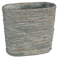 PTMD bloempot yutto grijs ovaal l 40 cm | 2 stuks