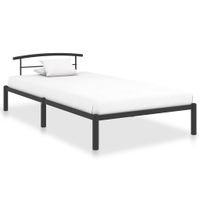 Bedframe metaal zwart 90x200 cm - thumbnail