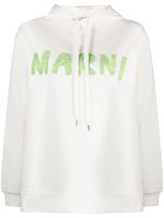Marni hoodie en coton à logo imprimé - Blanc