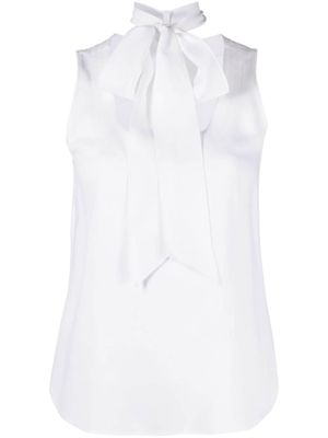 Moschino blouse sans manches à détail de nœud - Blanc