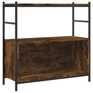 vidaXL Boekenrek 80x30x78,5 cm bewerkt hout en ijzer gerookt eiken