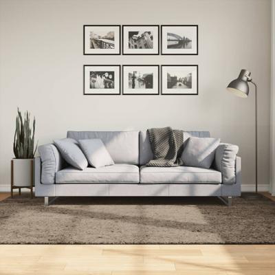 Vloerkleed ISTAN hoogpolig glanzend 160x230 cm grijs