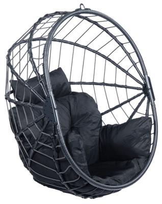 'Egg Luxe' Black Hangstoel - 160 kg - Zwart - Tropilex