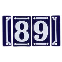 Best for Boots huisnummer 89 - met sierrand - Oudhollands - emaille - blauw/wit