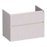 Brauer Delight Wavy - Onderkast - 80 cm - met 2 Softclose Lades Greeploos en 1 Sifon Uitsparing - Mat Zand