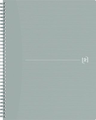 Oxford Origin spiraalschrift, ft A4+, 140 bladzijden, gelijnd, grijs