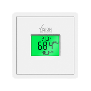 Vision CO2 monitor met temperatuur,rv en data logging